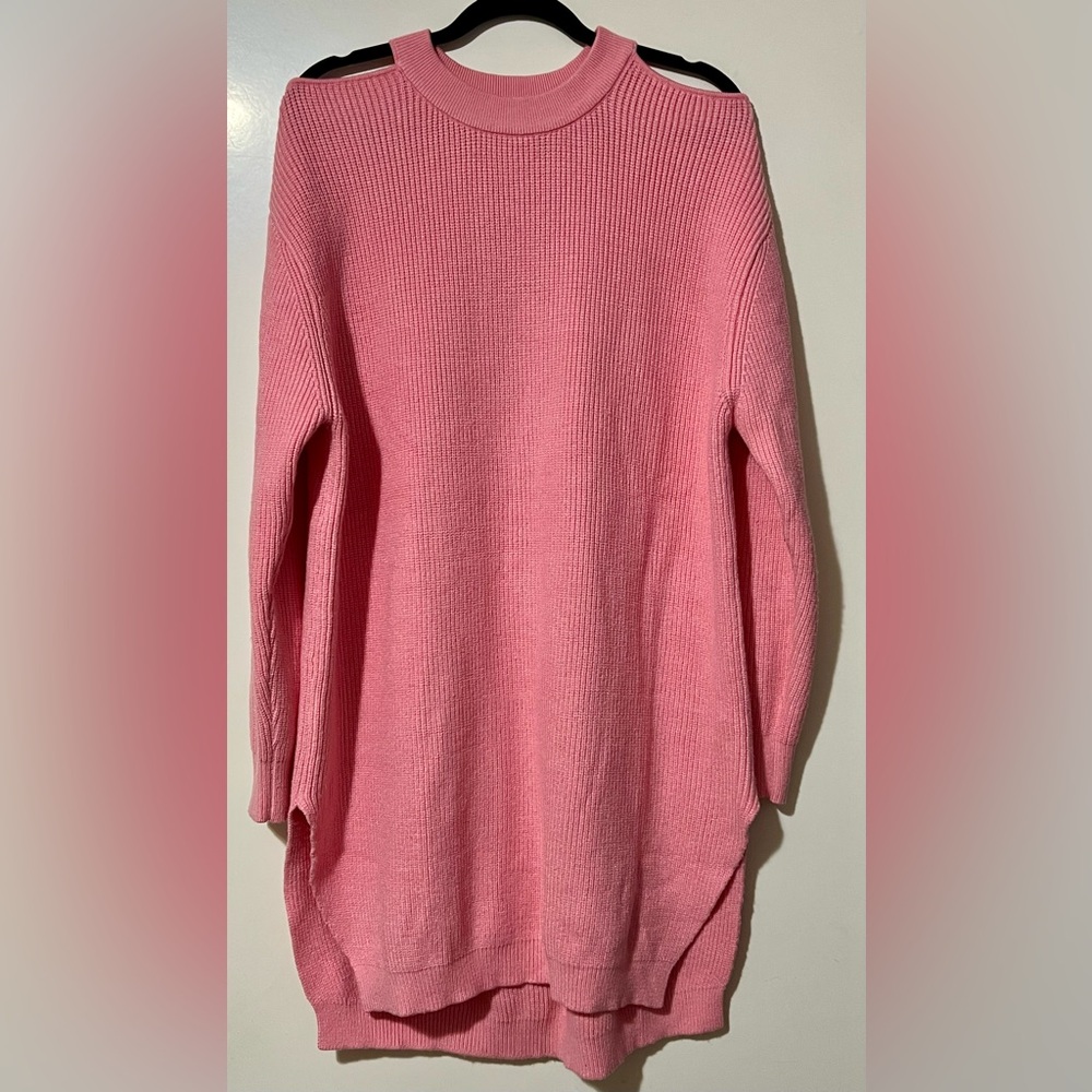 ByEgreis Cold Shoulder Long Sleeve Ribbed Dress - Picture 2 of 5
